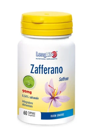 Saffron 90 mg good mood 60 vegetable capsules of 450mg Longlife Reduced Price