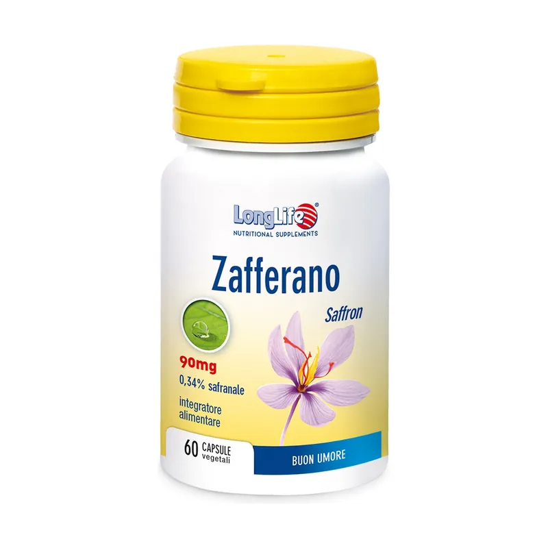 Saffron 90 mg good mood 60 vegetable capsules of 450mg Longlife Reduced Price