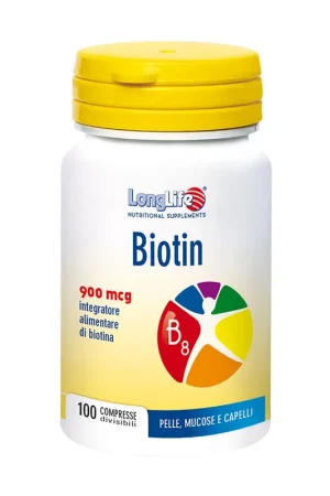 Biotin 900 mcg 100 tablets of 500mg Longlife Last Chance