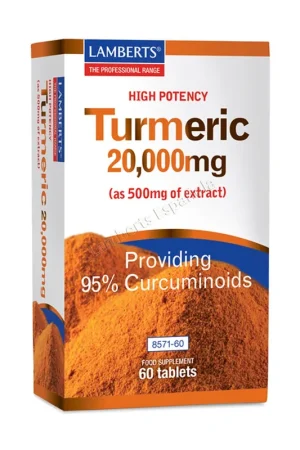 Turmeric 20,000 mg 60 tablets (20000mg) Lamberts Shop Now