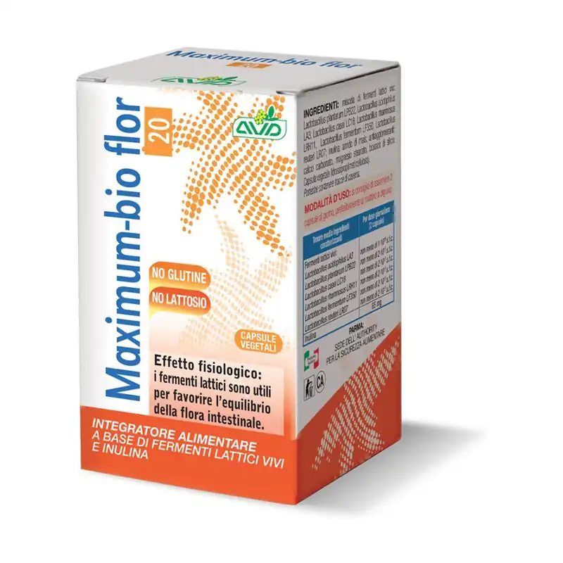 Maximum bio flor 40 vegetable capsules of 400mg AVD Reform Authentic
