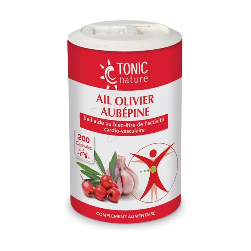 Final Sale Garlic + Olive + Hawthorn 200 capsules Tonic Nature