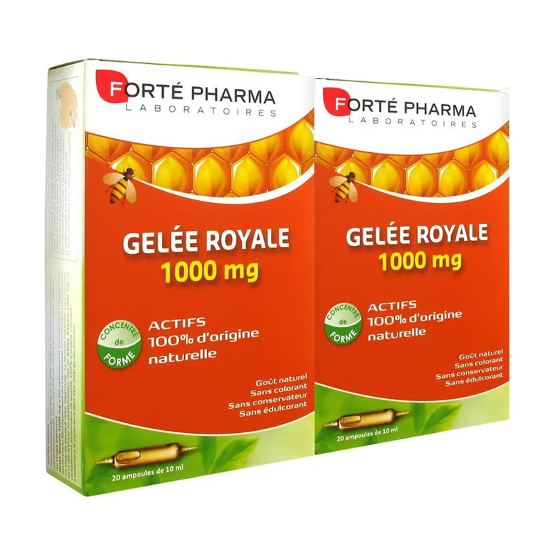 Best Seller Batch of 2 Royal Jelly 1000 mg 40 ampoules Forté Pharma