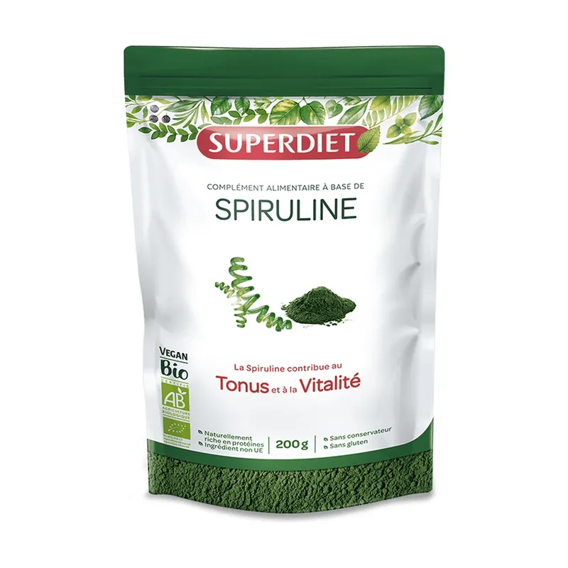 ORGANIC Spirulina 200 g of powder Superdiet Genuine