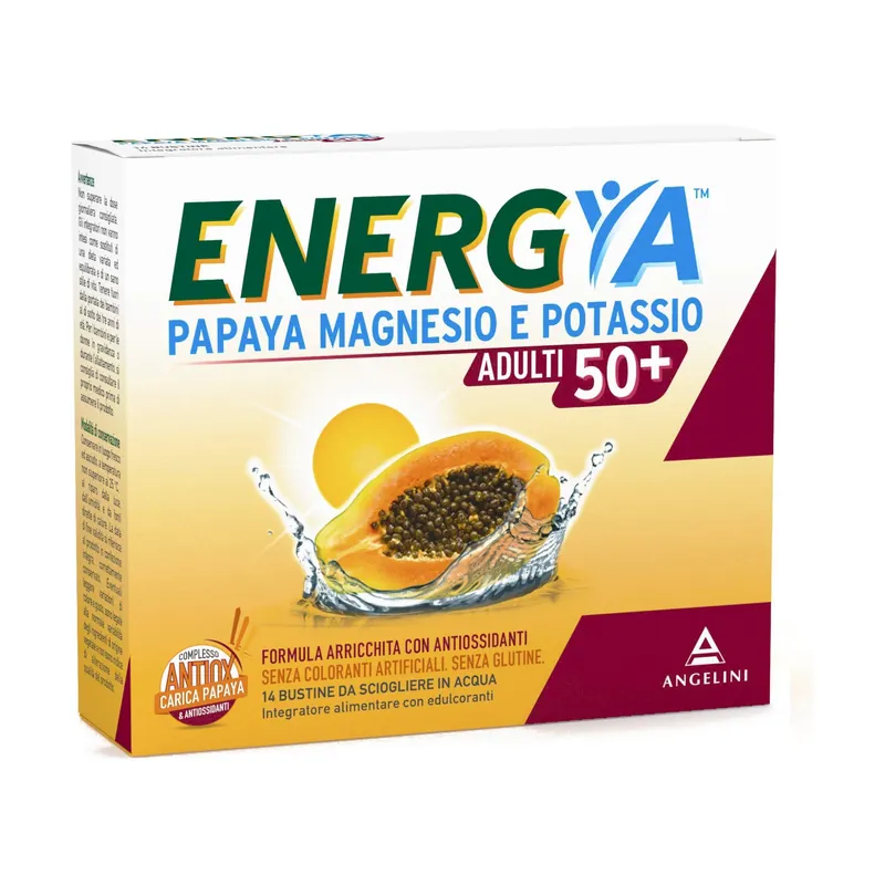 Must Have Energya Papaya Magnesium and Potassium 50+ 14 packets Angelini