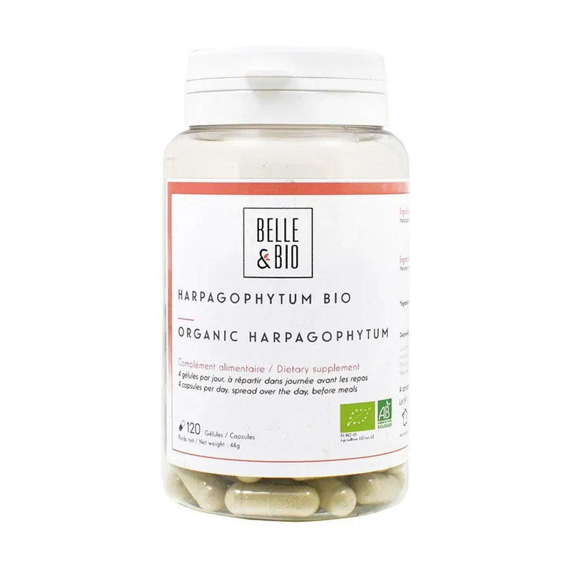 Organic Harpagophytum 120 vegetable capsules Belle et Bio Certified