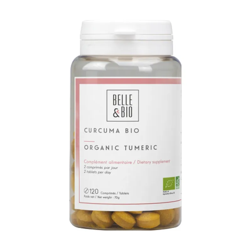 Organic turmeric piperine 120 tablets Belle et Bio Direct From Factory