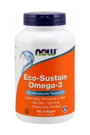 Eco-sustainable Omega 3 180 softgels NOW Foods Premium