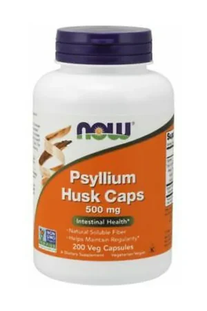 Shop Now Psyllium Husk 500mg 200 capsules NOW Foods