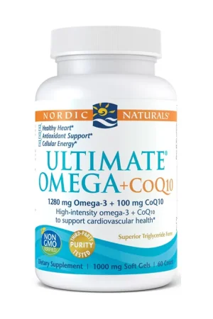 New Arrival Ultimate Omega + CoQ10 1280 mg 60 softgels Nordic Naturals