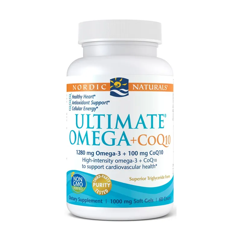 New Arrival Ultimate Omega + CoQ10 1280 mg 60 softgels Nordic Naturals