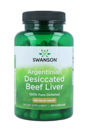Must Have Desiccated Beef Liver 500 mg 100% Pure Defatted 120 capsules of 500mg Swanson
