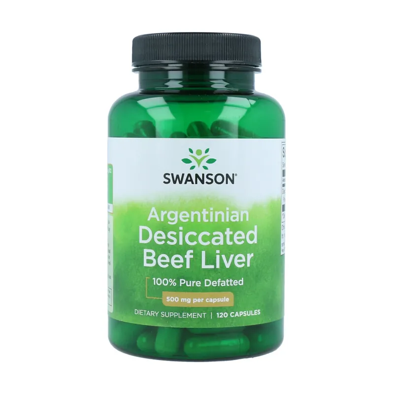 Must Have Desiccated Beef Liver 500 mg 100% Pure Defatted 120 capsules of 500mg Swanson