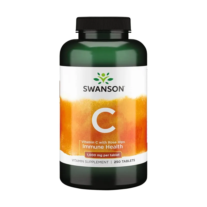 Vitamin C With Rose Hips Extract 1000 mg 250 capsules Swanson Best Seller