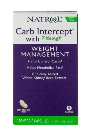 Don't Miss Out Carb Intercept with Phase 2 120 vegetable capsules Natrol