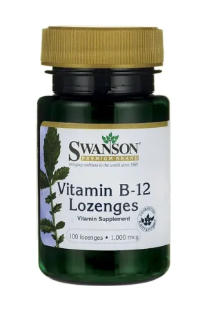 Vitamin B-12 Lozenges, 1000mcg 100 Sublingual pills Swanson Authentic