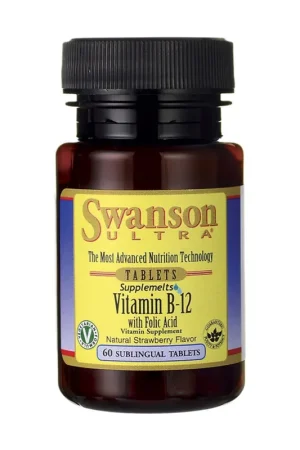 Vitamin B-12 with Folic Acid, 1000mcg Sublingual 60 Sublingual pills Swanson Best Seller
