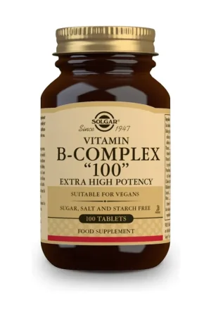 Vitamin B-Complex ‘‘100‘‘ Extra High Potency 100 tablets Solgar Markdown