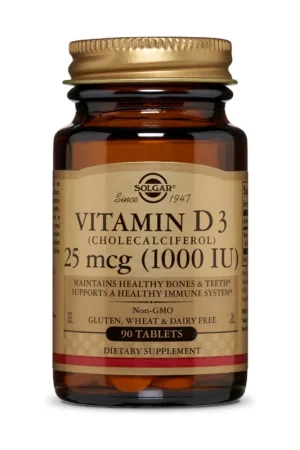 Hot Deal Vitamin D3 (Cholecalciferol) 1000 IU (25 µg) 90 tablets Solgar