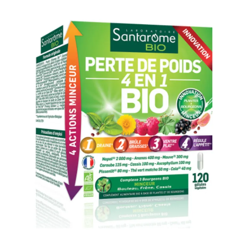 4 in 1 Organic Weight Loss 120 capsules Santarome Popular