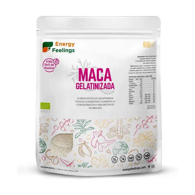 Gelatinized Maca Powder Eco 1 kg of powder Energy Feelings High Quality