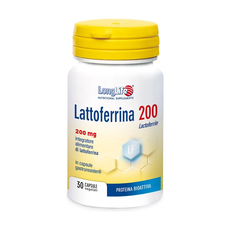 Clearance Lactoferrin 200mg bioactive protein 30 capsules of 200mg Longlife