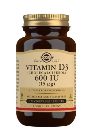 Fan Favorite Vitamin D3 (Cholecalciferol) 600 IU (15 µg) Vegetable 120 capsules Solgar