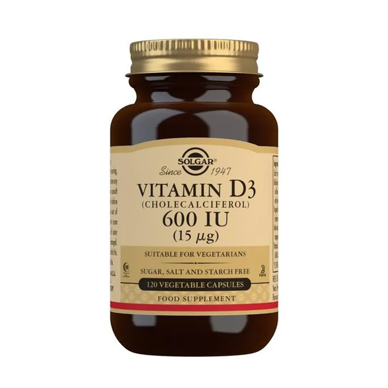 Fan Favorite Vitamin D3 (Cholecalciferol) 600 IU (15 µg) Vegetable 120 capsules Solgar