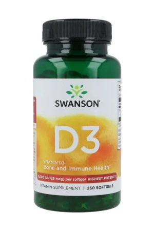 Vitamin D3 Highest Potency 5000 IU 250 softgels of 125μg Swanson Instant Buy