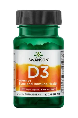 Vitamin D3 - High Potency 1,000 IU 30 capsules of 25μg Swanson Genuine