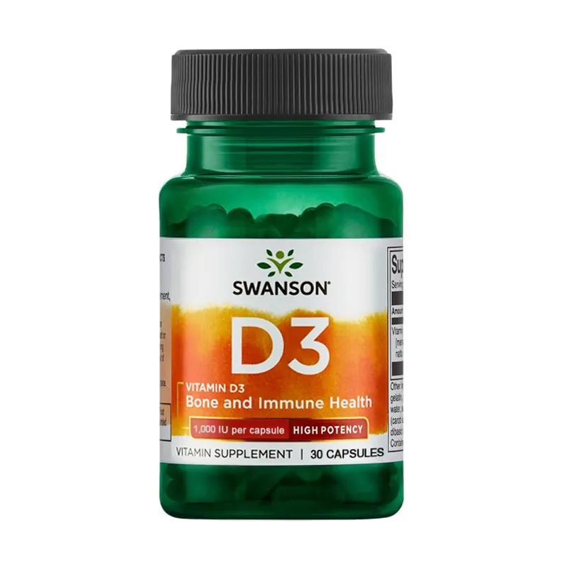 Vitamin D3 - High Potency 1,000 IU 30 capsules of 25μg Swanson Genuine