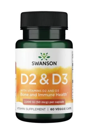 Vitamin D complex w/D2 & D3 60 vegetable capsules Swanson Premium
