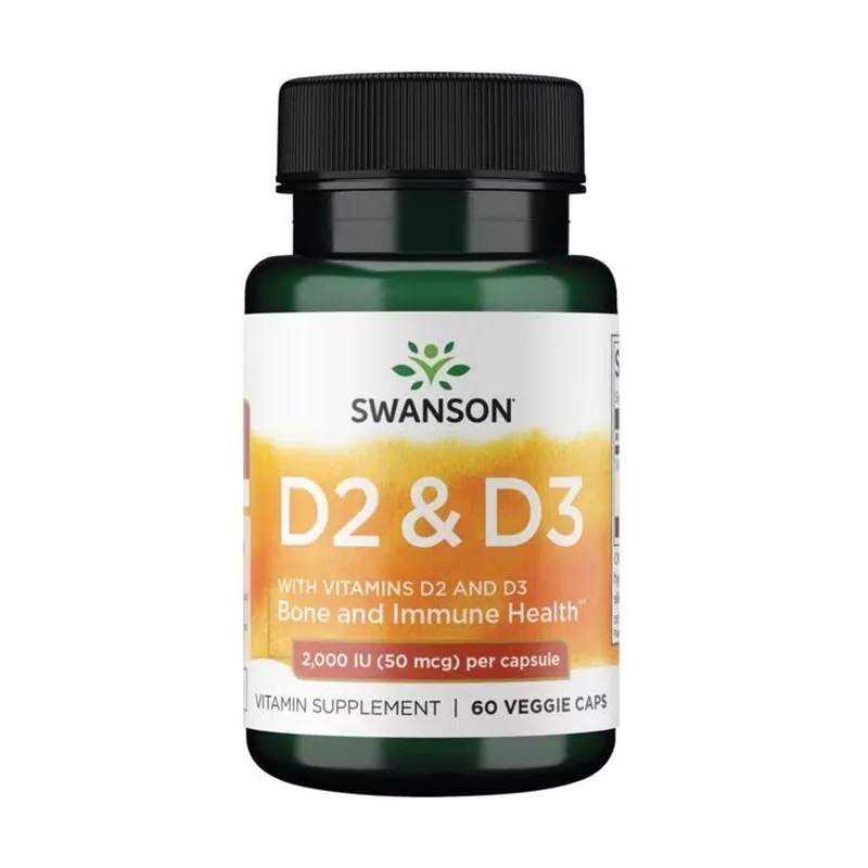 Vitamin D complex w/D2 & D3 60 vegetable capsules Swanson Premium