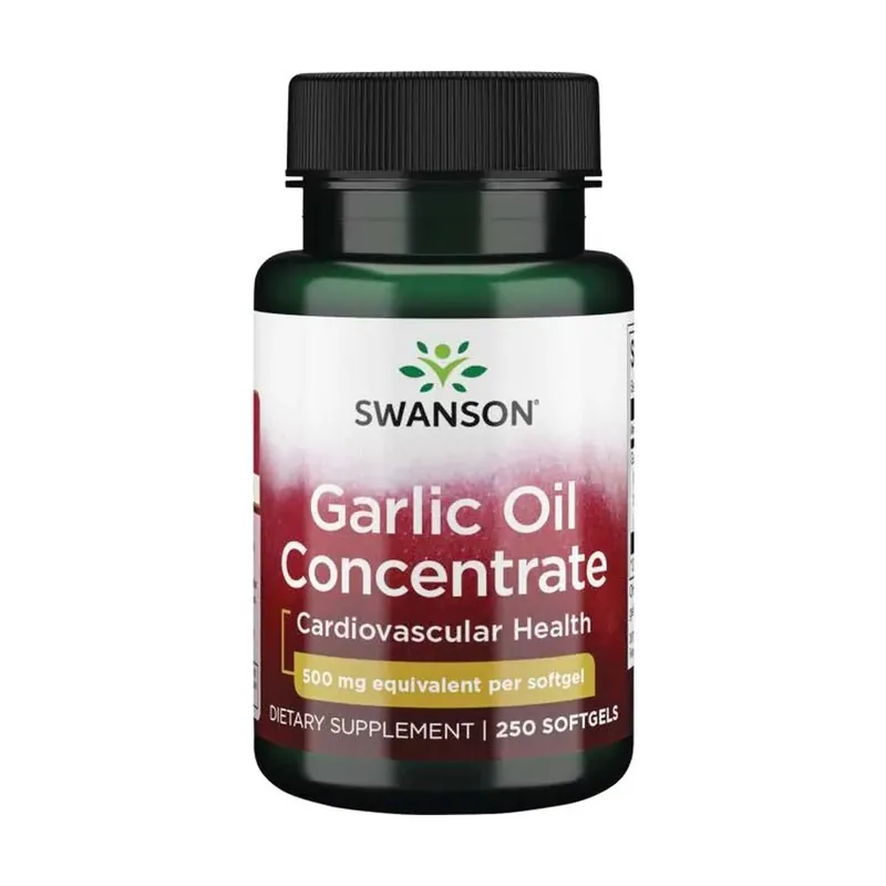 Premium garlic oil concentrate 500 mg 250 softgels of 500mg Swanson Final Sale