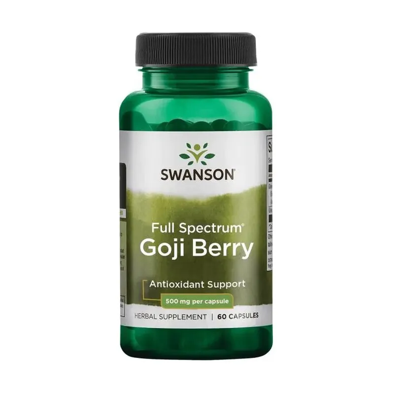 Premium full spectrum goji berry 500mg 60 capsules of 500mg Swanson In Demand