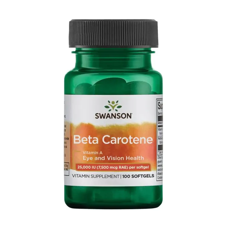 Certified Premium beta carotene 25000iu (7500mcg) 100 softgels of 7500μg Swanson