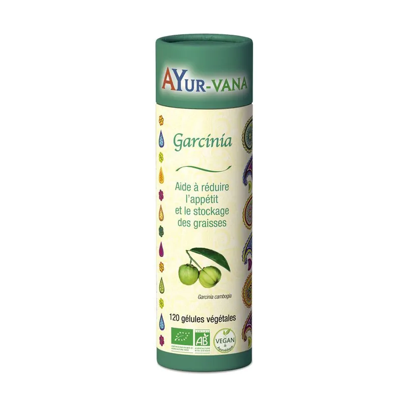 Best Seller Garcinia BIO dry extract titrated at 60% HCA 120 capsules of 445mg Ayur-Vana