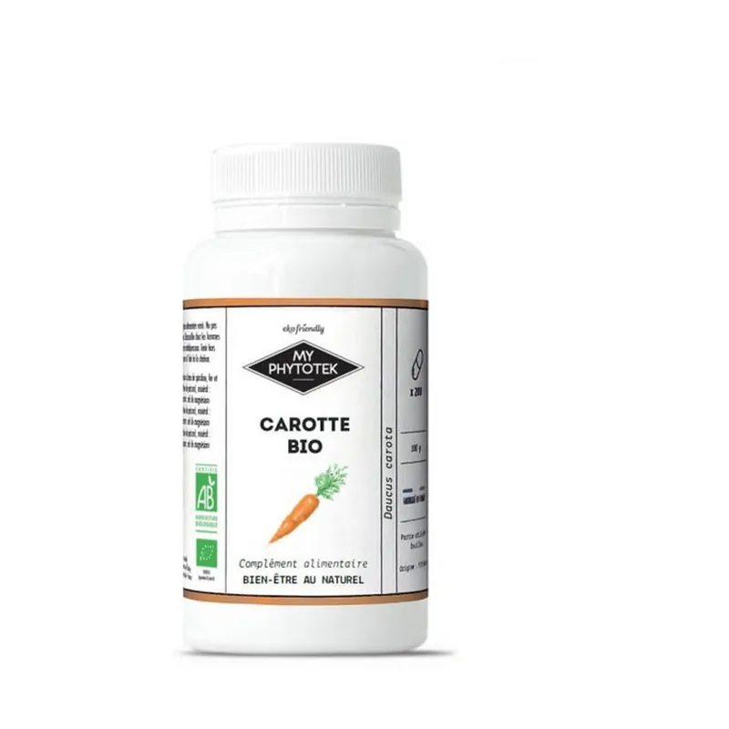 Organic carrot 120 capsules of 325mg My Cosmetik Don't Miss Out