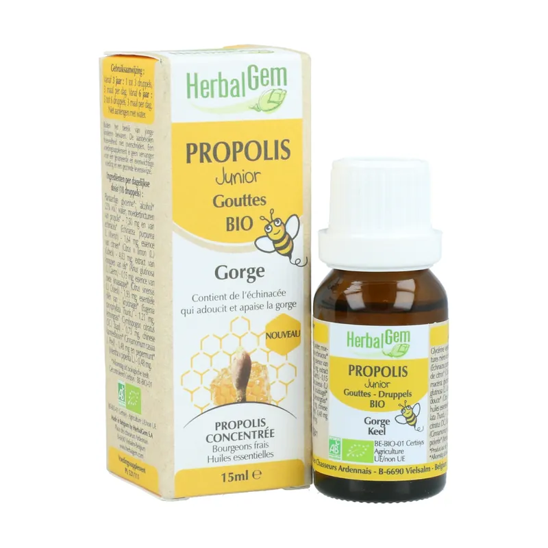 Propolis Junior bio-eco throat drops 15 ml Herbalgem Same Day Shipping