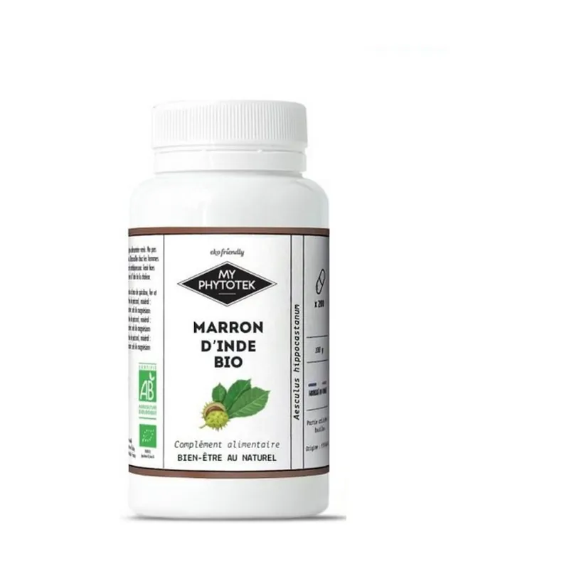 Organic horse chestnut 200 capsules of 270mg My Cosmetik Buy Today