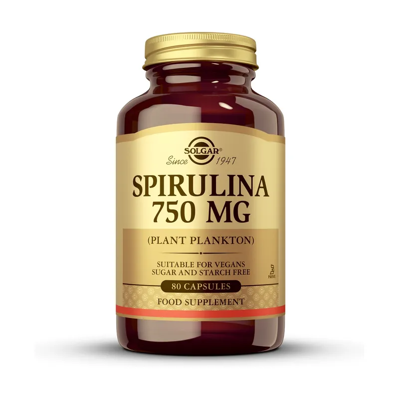 Spirulina 750 mg (Plankton) 80 vegetable capsules Solgar Certified