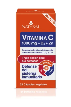 Vitamin C 1000 mg Triple action 32 vegetable capsules Natysal Express Delivery