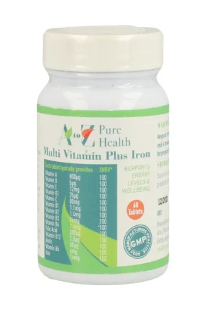 Multi Vitamin with Iron 60 tablets A to Z Pure Health Instant Buy