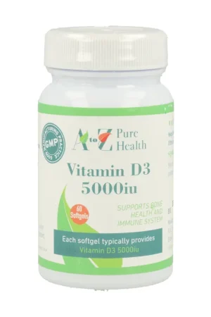 Vitamin D3 5000 IU 60 capsules A to Z Pure Health Affordable