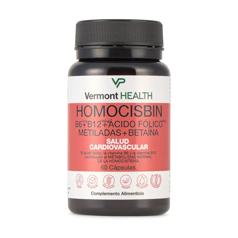 Time-Limited Homocisbin vitamins b6 + b12 + methylated folic acid 60 capsules Vermont Health