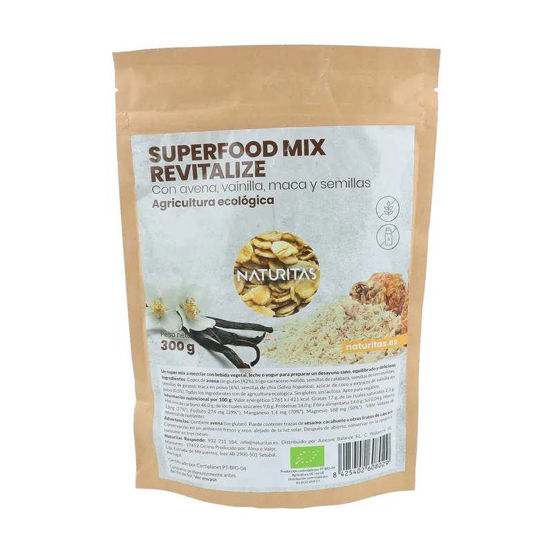 Authentic Bio Superfoods mix of oats, vanilla and maca 300 g Essentials