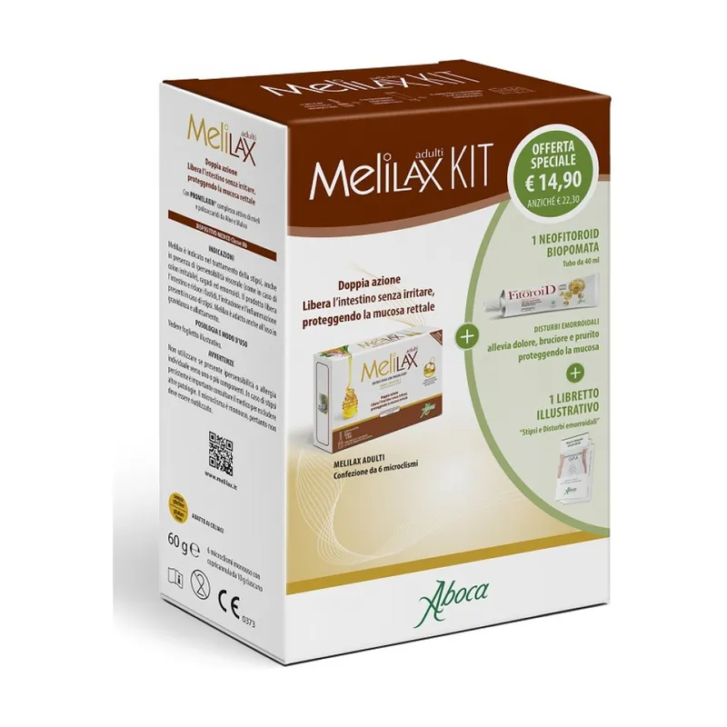 Last Chance Melilax Kit 6 Miscro-enemas + 1 Neofitoroid Biopomata Aboca