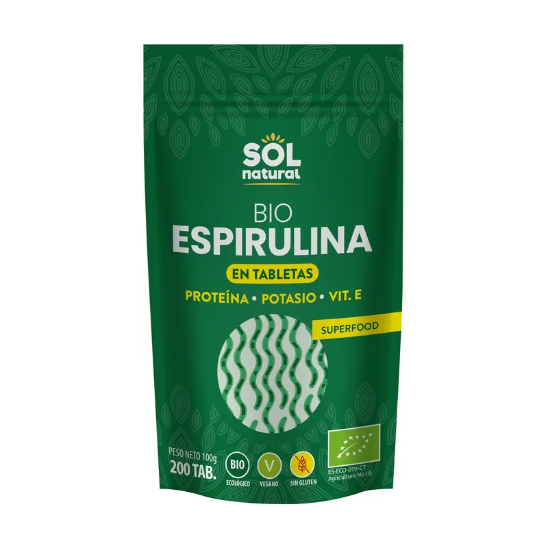 Spirulina in Bio tablets 200 tablets Sol Natural Popular