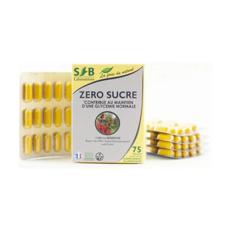 Berberine + Chromium - Zero Sugar - 75 Capsules 75 capsules Sfb Laboratoires Hassle-Free Returns