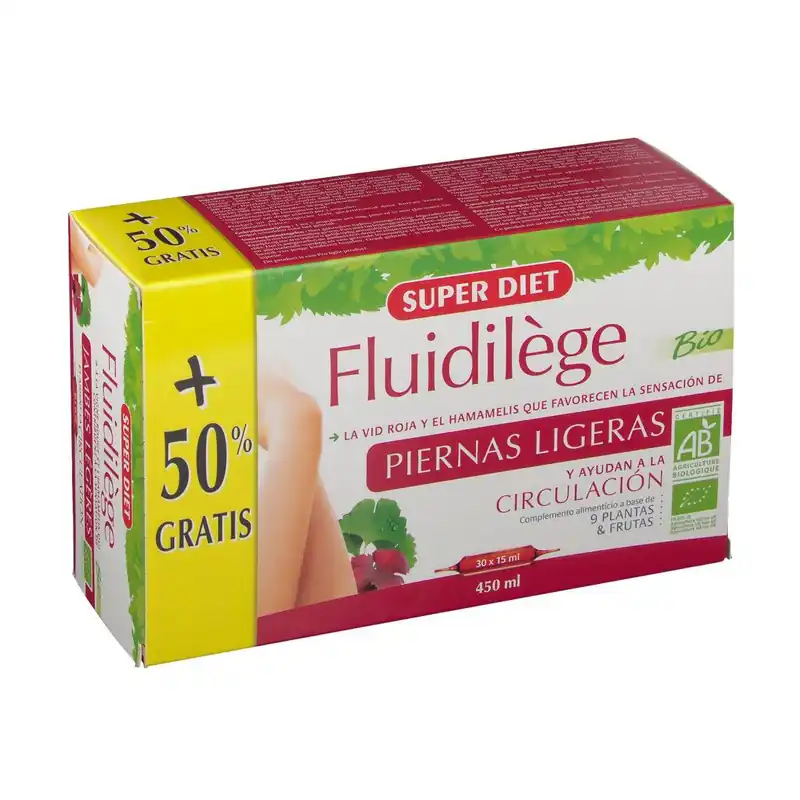 Mega Sale Fluidilège BIO 20 + 10 ampoules 30 ampoules of 15ml Superdiet